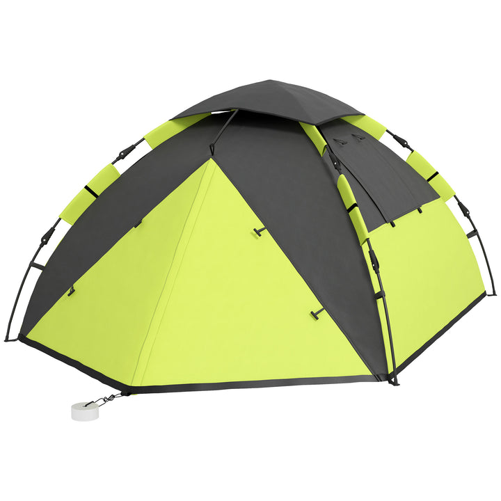 Outsunny Family Camping Tent for 3-4 Persons, 2000mm Waterproof, Quick Setup, Portable with Carry Bag, Green | Aosom UK