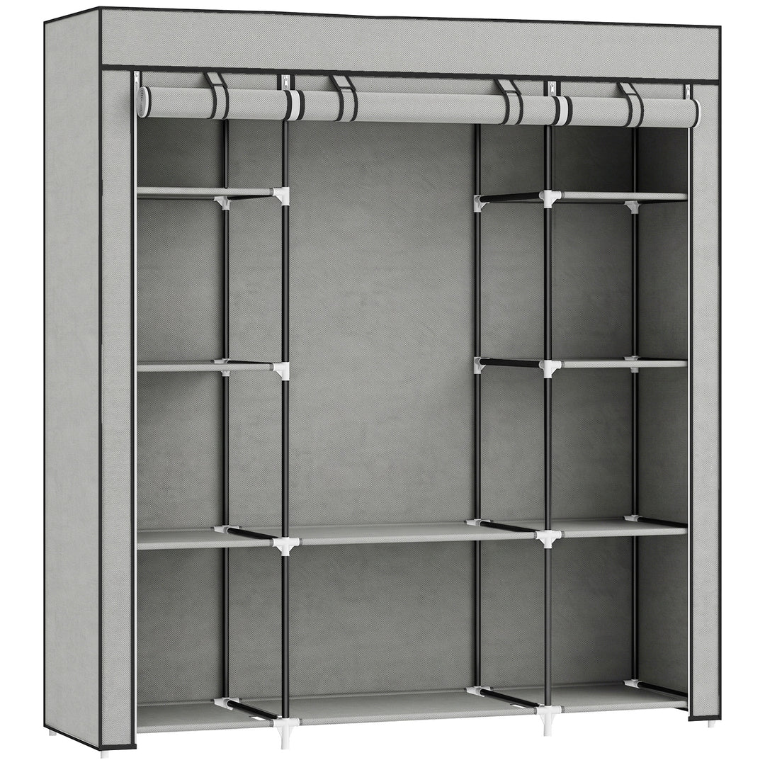 Clothes Storage Organiser with Hanging Rail, Shelves, Portable Wardrob