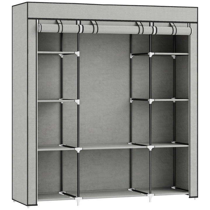 Clothes Storage Organiser with Hanging Rail, Shelves, Portable Wardrob