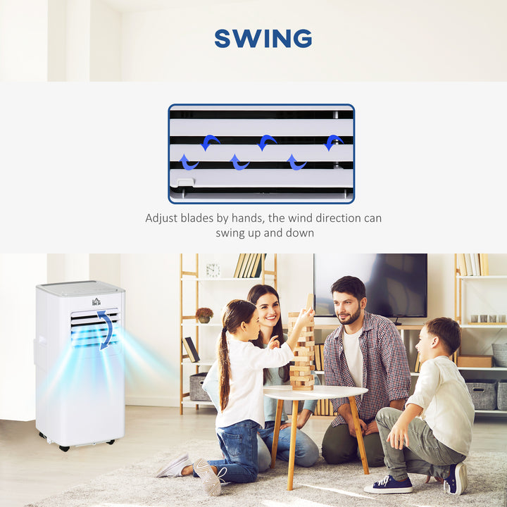 7000 BTU Air Conditioning Unit, 3-in-1 Portable Air Conditioner, Dehumidifier, Cooling Fan with 2 Speeds, 24H Timer, Remote Control, LED Display, Window Venting Kit, 15m²