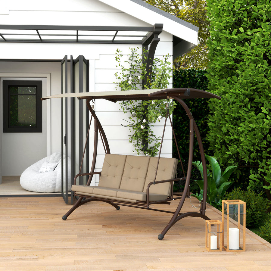 Convertible Three-Seater Swing Bed - Khaki