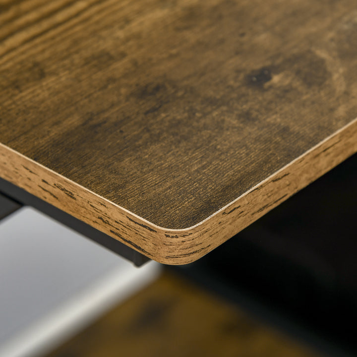 MCL Industrial Computer Desk with Monitor Stand, 70 x 60cm Compact Desk for Small Spaces, Home Office Desk, Rustic Brown