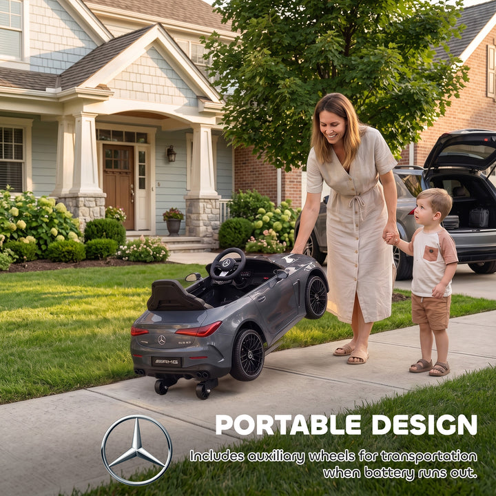 Licensed Mercedes AMG Kids Electric Car, 12V Ride On Car with Dual Mot