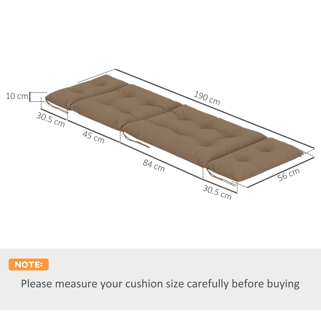 Set of Two 190 x 56cm Sun Lounger Cushions - Khaki