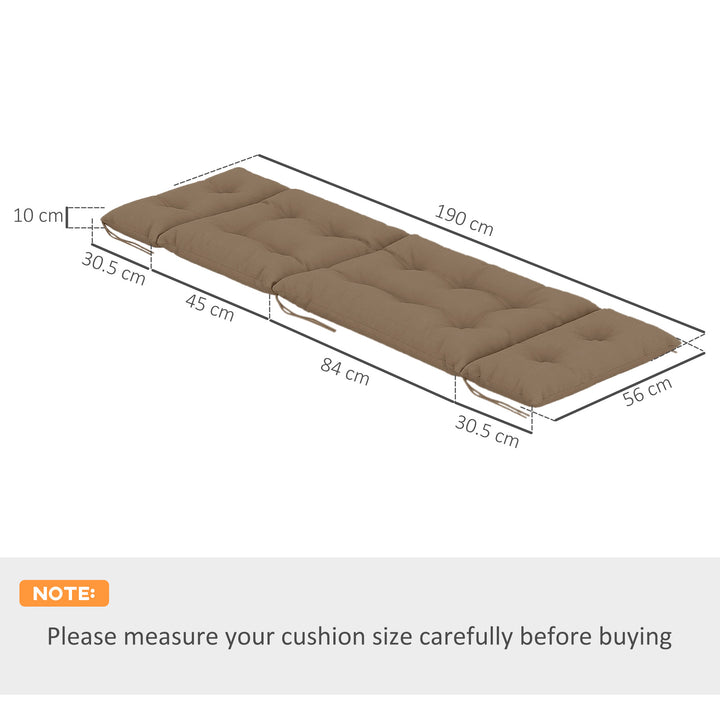 Set of Two 190 x 56cm Sun Lounger Cushions - Khaki
