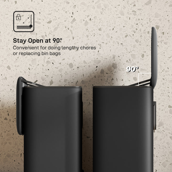 MCL 8L Hanging Kitchen Bin, Rubbish bin with Lid and Removable Inner Bucket for Kitchen Cabinet Door, Under Sink, Office