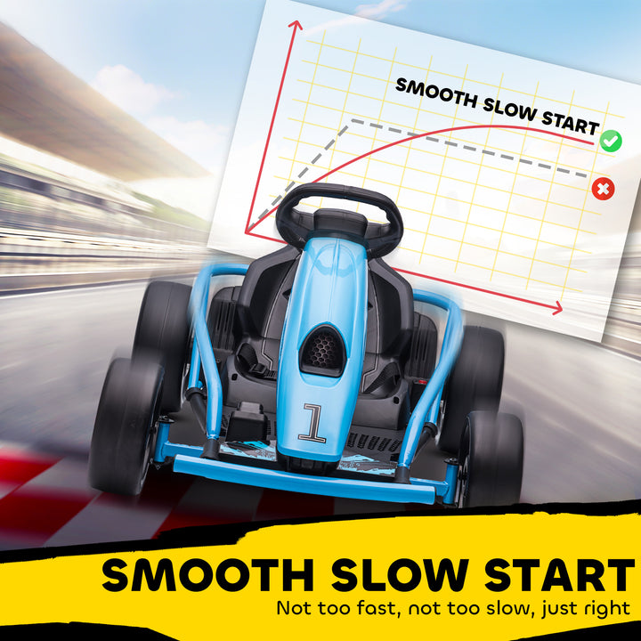 24V Drift Kart, Electric Ride-On Racing Go Kart w/ 2 Speeds, Steering 