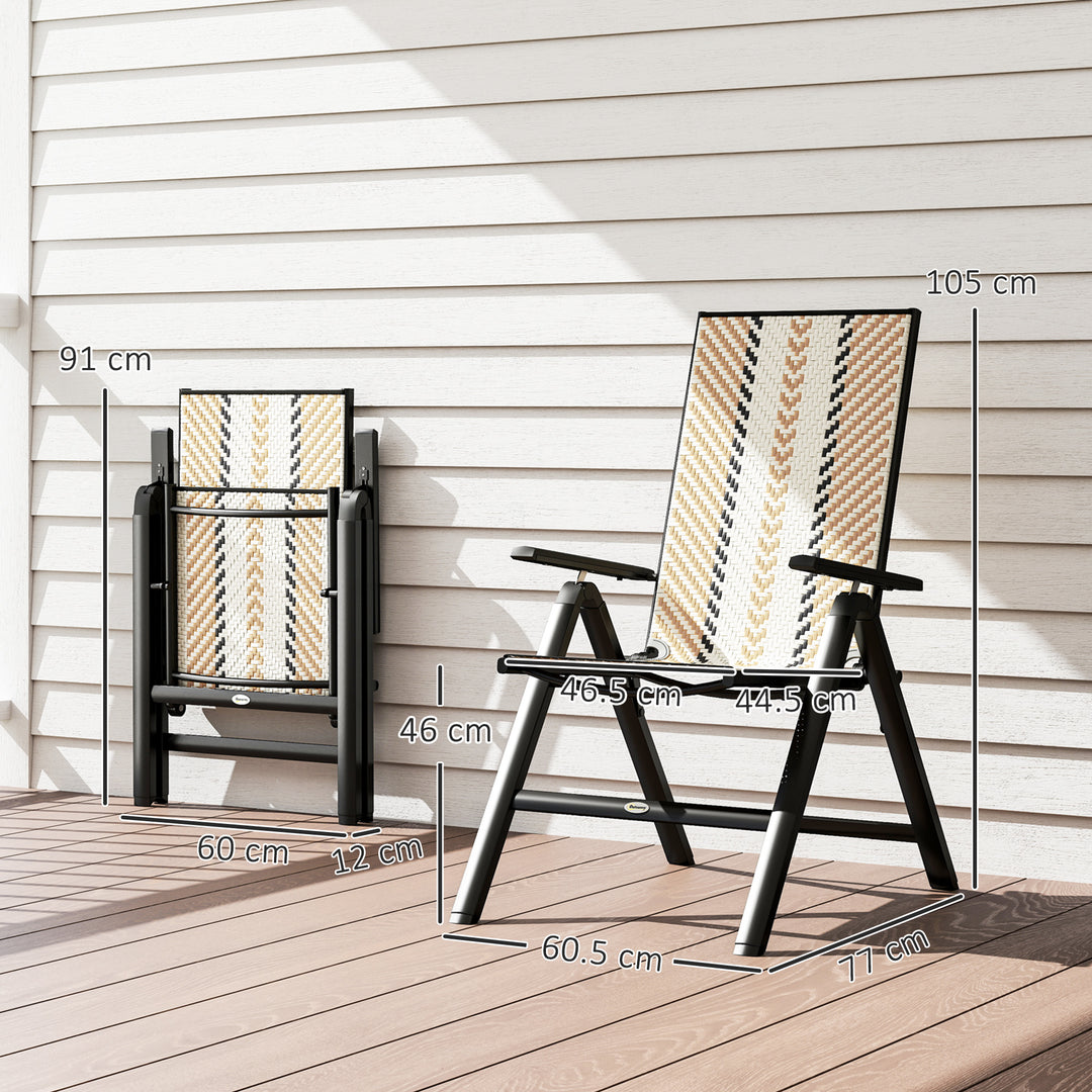 Rattan Reclining Garden Chairs - Orange
