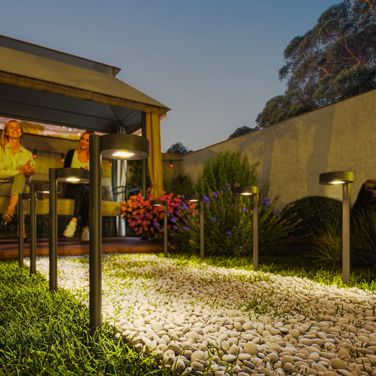 Solar Lights Outdoor Garden Stake 8 Pack Pathway Lighting, Solar Stake Lights with Auto On/Off LED, IP44 Waterproof Plastic Outdoor Garden Lighting for Path, Patio and Landscape