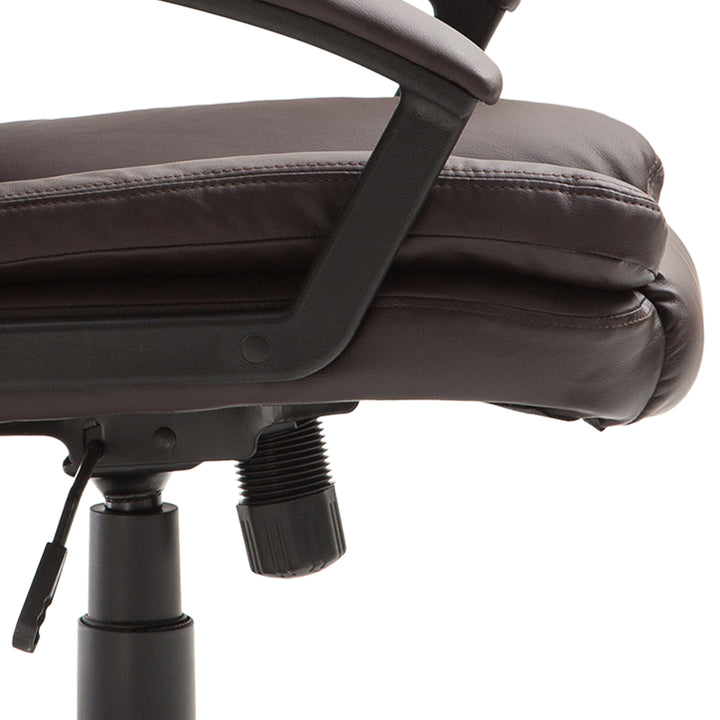 Office Chair, Computer Desk Chair, Mid Back Executive Chair with Adjustable Height and Swivel Rolling Wheels for Home Study, Brown