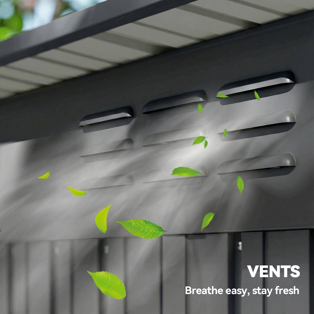 5 x 3.5ft Metal Garden Storage Shed with Effortless Assembly and 2 Pai