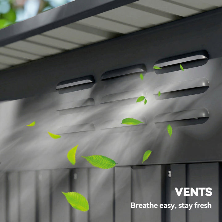 5 x 3.5ft Metal Garden Storage Shed with Effortless Assembly and 2 Pai