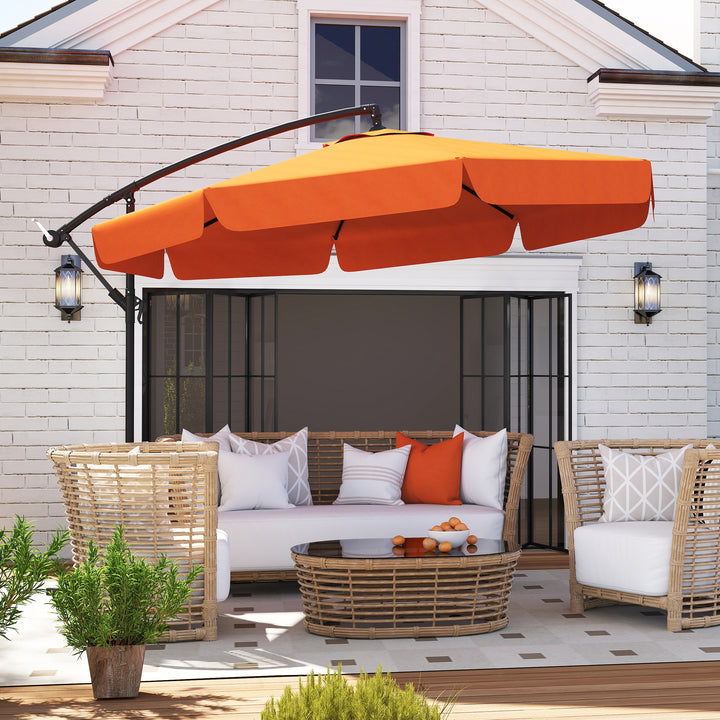 2.7m Garden Cantilever Banana Parasol - Orange