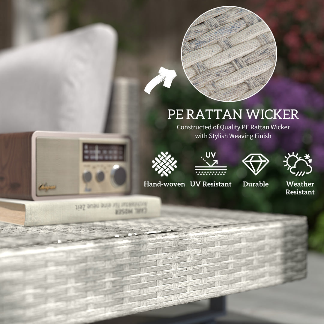 MCL Three-Piece Corner Rattan Set, with Glass Tables