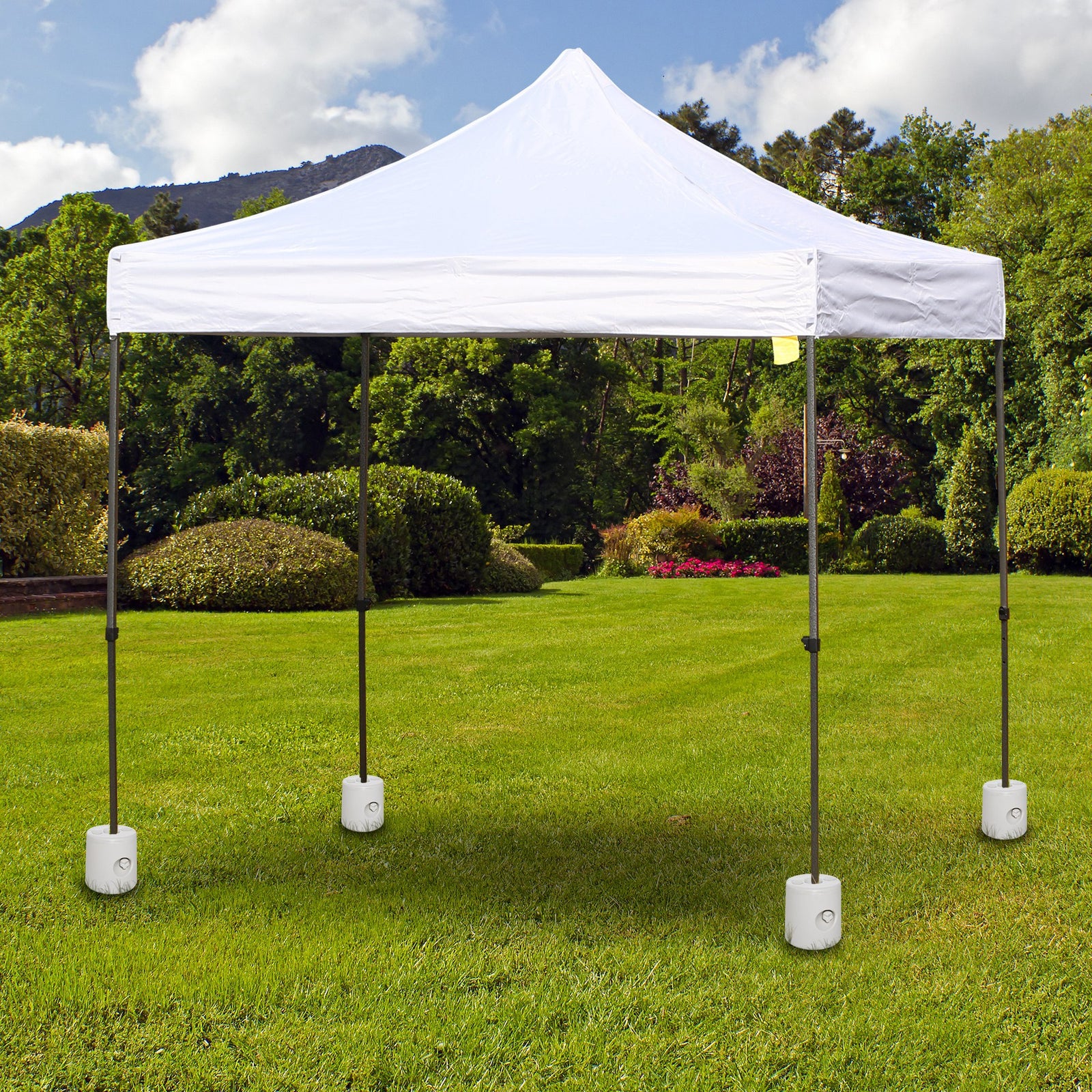 4 Pack 36 kg Gazebo Weights, Canopy Tent Weights with Rapid Clip, Gazebo Leg Weights Fill with Sand or Water, White