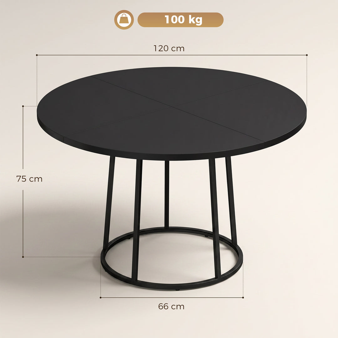 Dining Table Space Saving Kitchen Table Spliced Tabletop Conical Metal