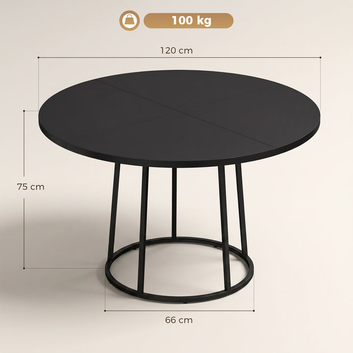 Dining Table Space Saving Kitchen Table Spliced Tabletop Conical Metal