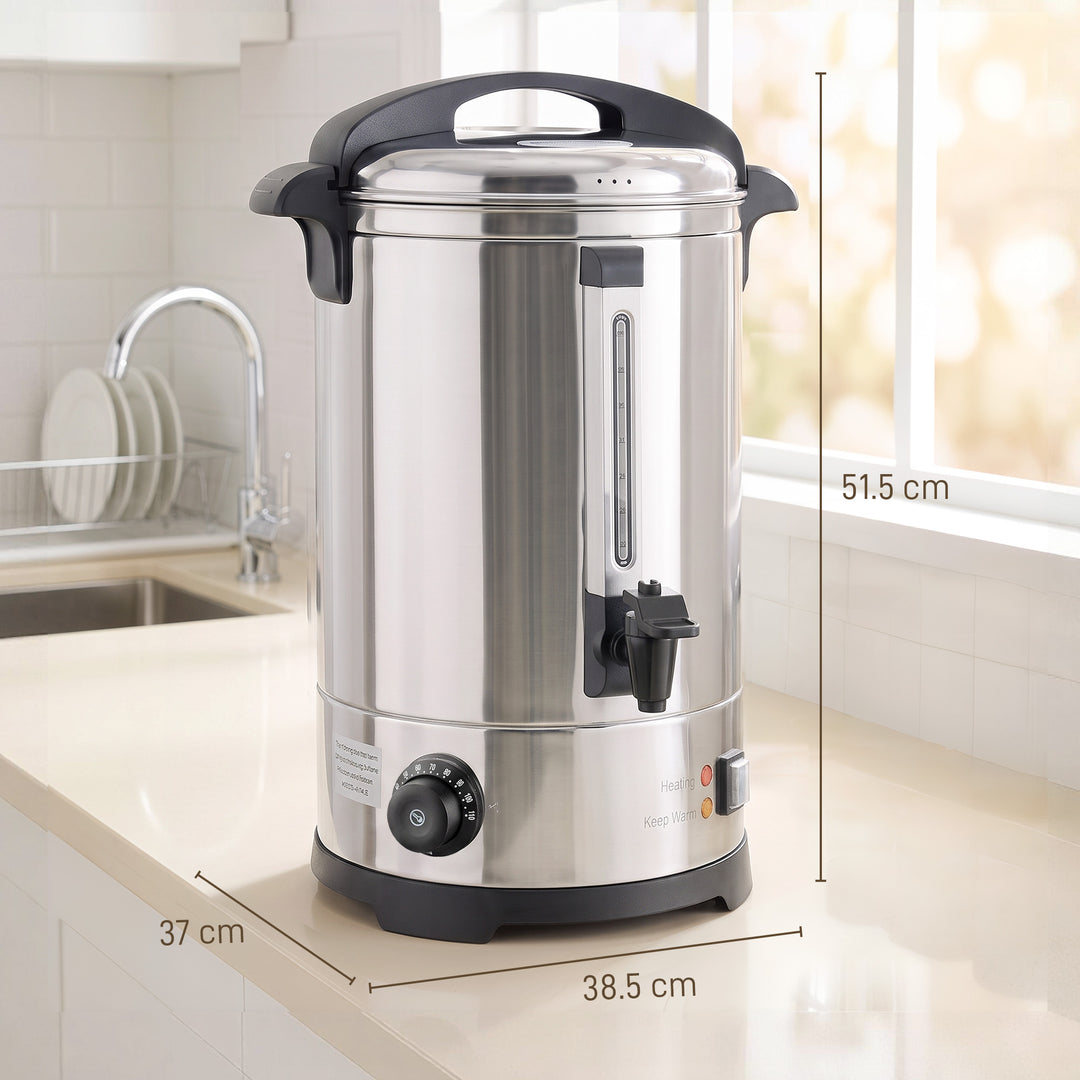 13L Catering Urn, 2500W Stainless Steel Hot Water Boiler Dispenser wit