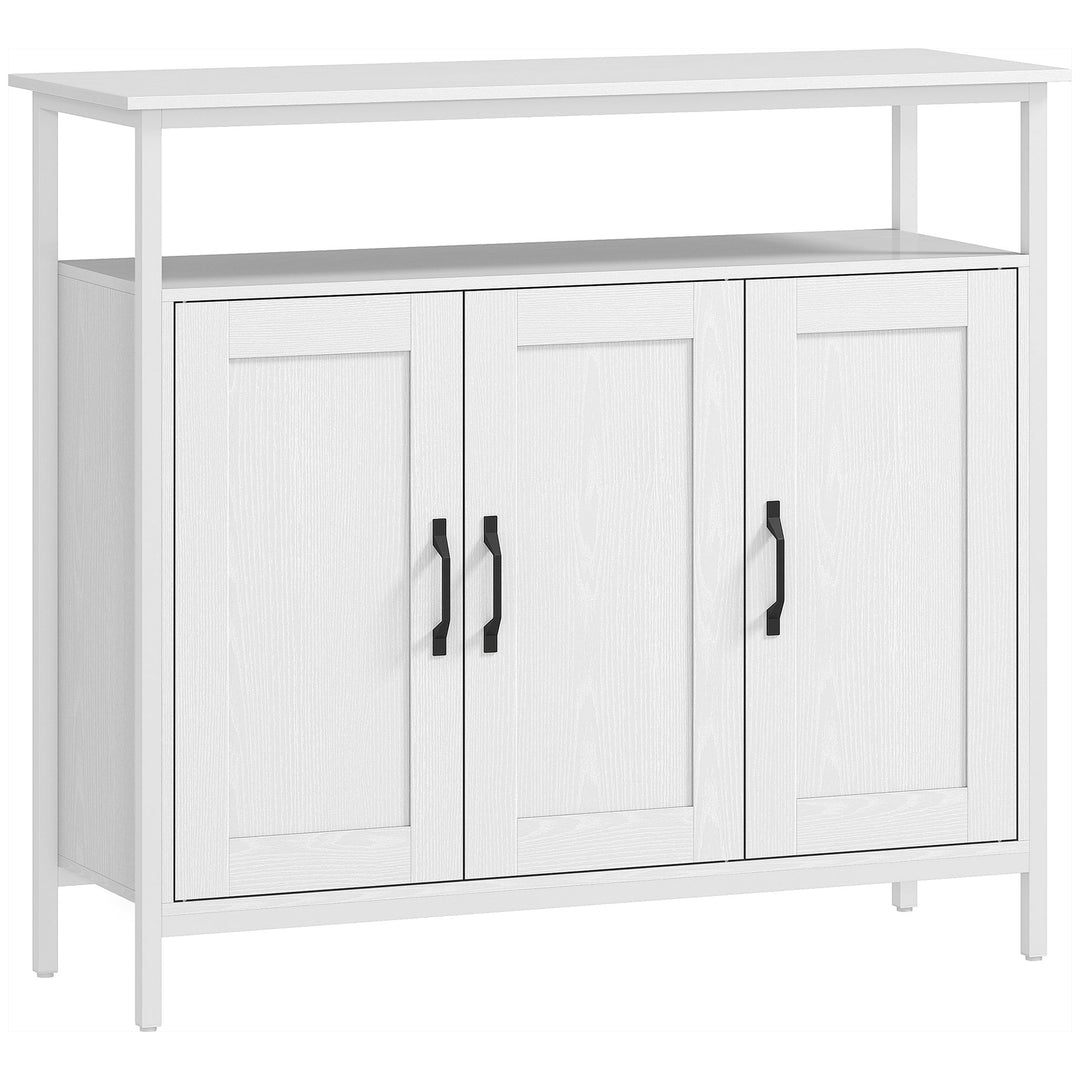 Industrial Kitchen Sideboard with Open Shelf, 2 Cabinets, Adjustable S