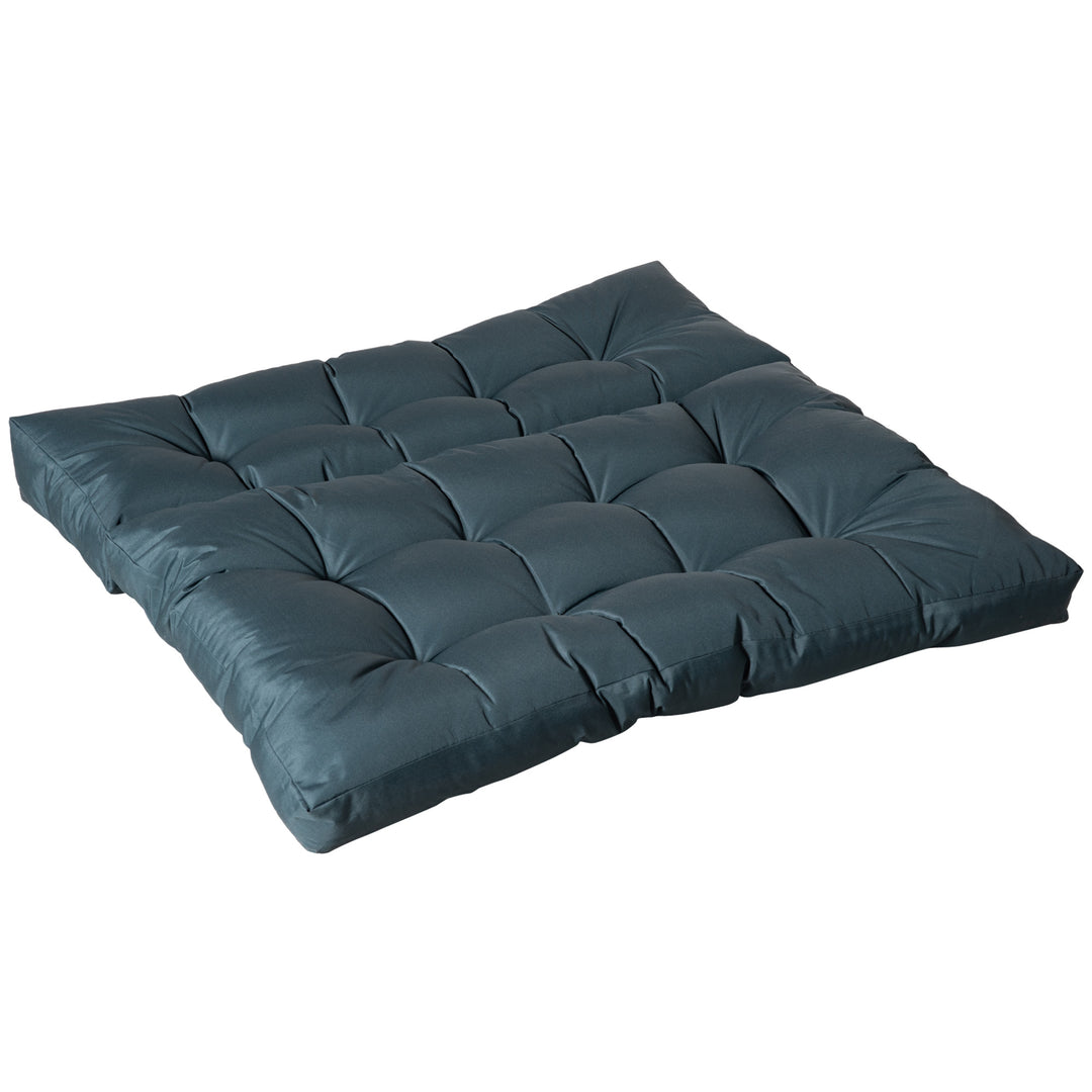 2Pcs Garden Tufted Pallet Cushion Seat Pad Back Cushion Patio for Indoor Outdoor Use, Dark Grey