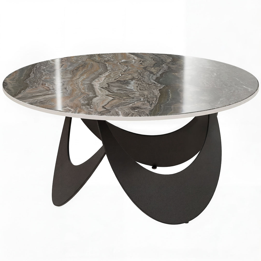 Coffee Table Sintered Stone Top Adjustable Foot Pads Modern Centre Tab