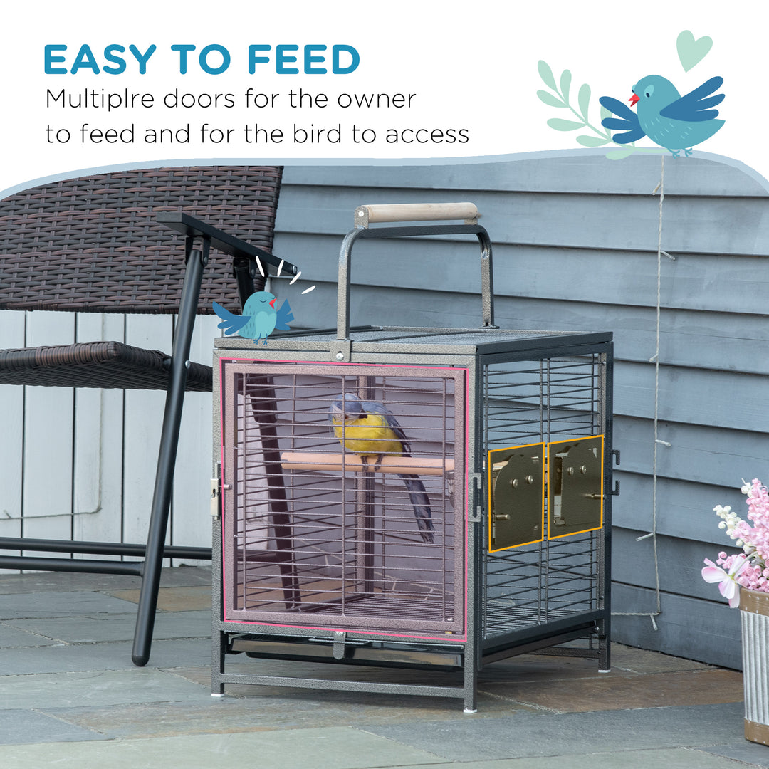 Parrot Cage, Travel Carry Pet Bird Cage, with Metal Handle