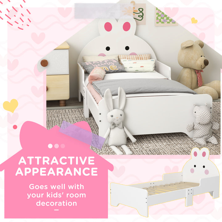 ZONEKIZ Kids Bedroom Furniture Set, Wooden with Dressing Table, Stool, Bed, Bunny-Design, for 3-6 Years | Aosom UK