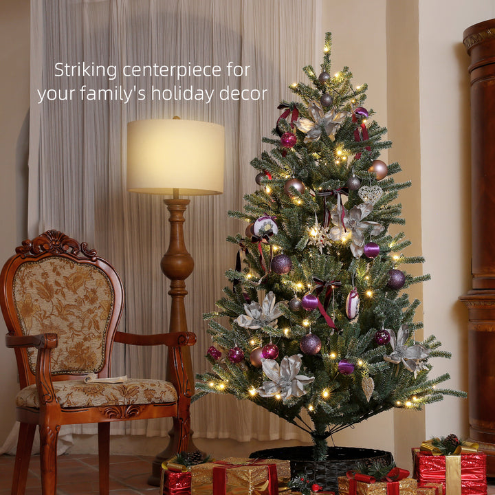 6ft Artificial Christmas Tree, with Purple Decorations and Lights