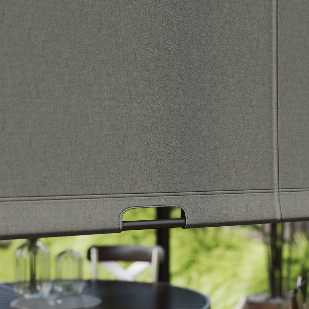 3 X 3 Meters Pergola with Retractable Roof, Garden Gazebo with Adjustable Sun Shade Canopy and Steel Frame, Charcoal Grey