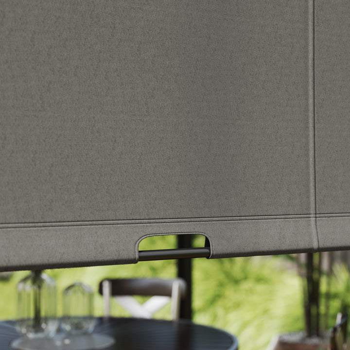 3 X 3 Meters Pergola with Retractable Roof, Garden Gazebo with Adjustable Sun Shade Canopy and Steel Frame, Charcoal Grey