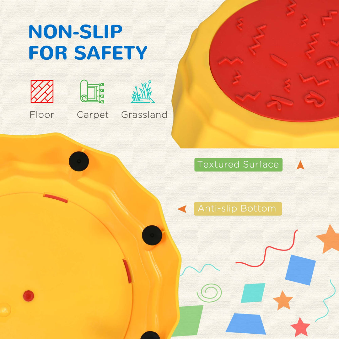 MCL Five-Piece Kids Stepping Stones and Balance Bridge w/ Non-Slip Surface & Bottom. for Toddlers - Multicoloured