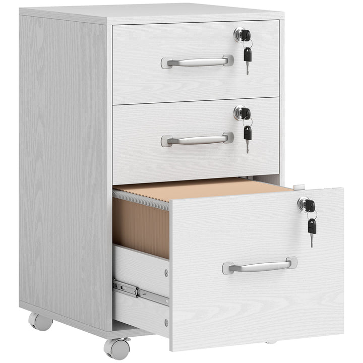 Three Drawer Wood-Effect Filing Cabinet