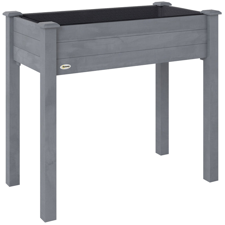 Raised Bed for Garden, Wooden Elevated Planter Box with Bed Liner, for