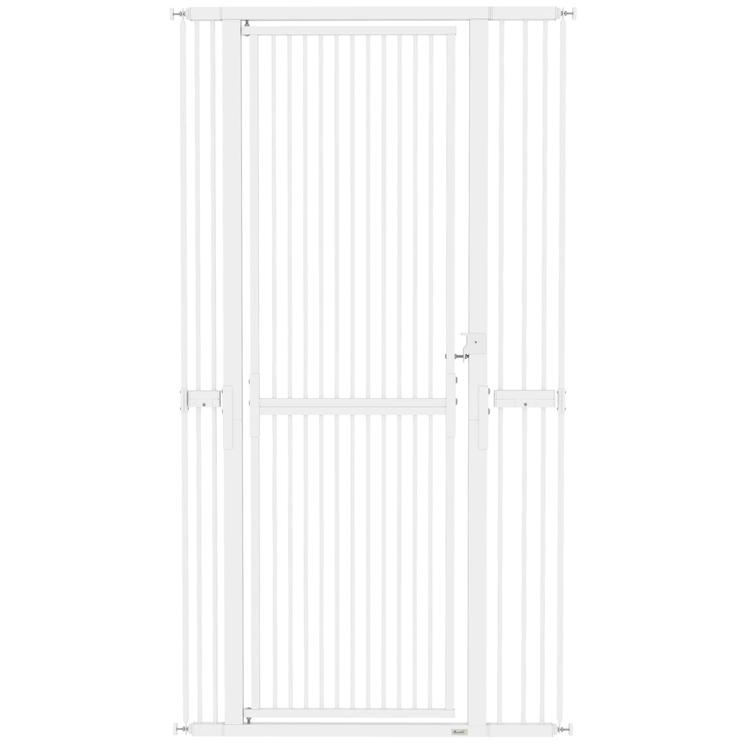 180cm Extra Tall Pet Gate with 3.5 cm Narrow Gap, Pressure Mounted No Drilling Cat Gate for Doorways, 76-104cm Width