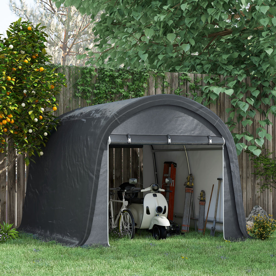 3 x 3(m) Garden Storage Tent, Heavy Duty Outdoor Shed, Waterproof Portable Shed Storage Shelter with Galvanised Steel Frame for Bike, Motorcycle, Garden Tools