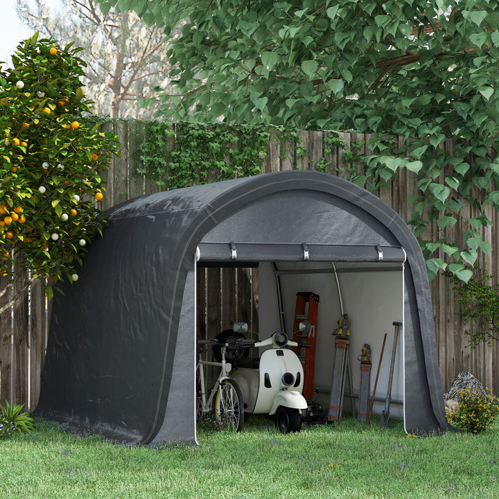3 x 3(m) Garden Storage Tent, Heavy Duty Outdoor Shed, Waterproof Portable Shed Storage Shelter with Galvanised Steel Frame for Bike, Motorcycle, Garden Tools