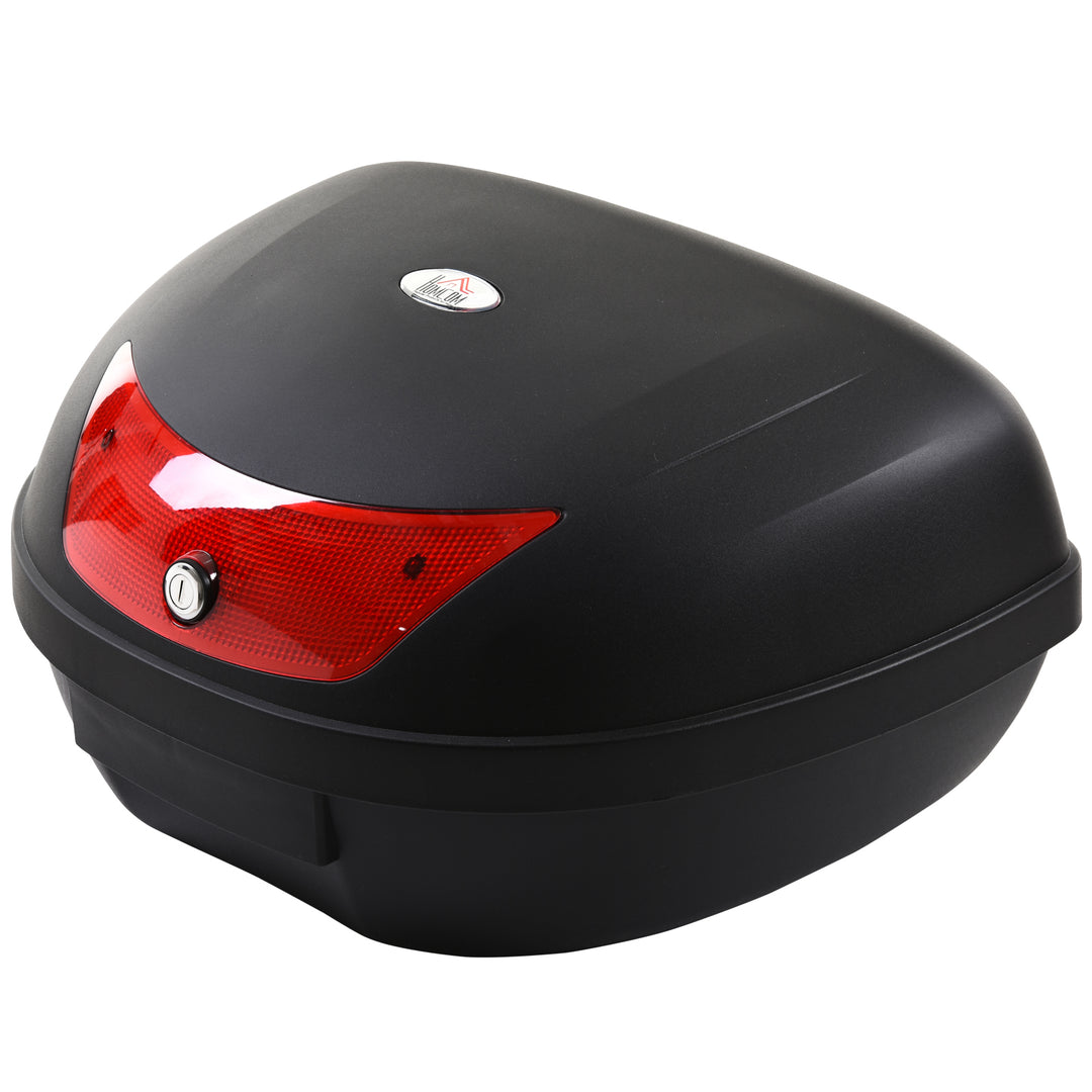 48L Motorcycle Trunk Travel Luggage Storage Box Motorbike Accessory Large Storage Space For 2 Half Helmet - Black