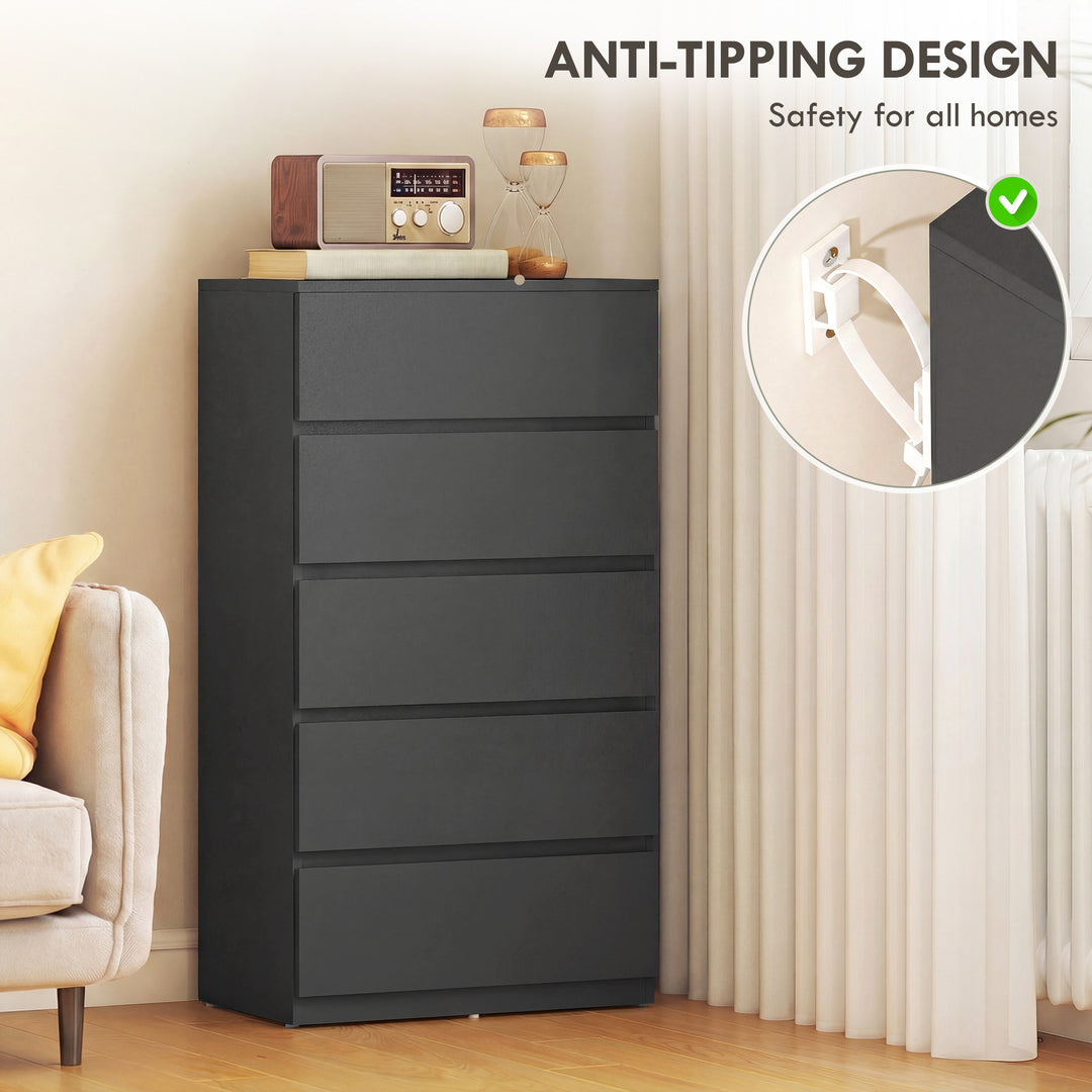 Chest of Drawers, 5-Drawer Storage Cabinets, Modern Dresser, Storage D
