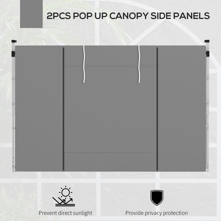 Gazebo Side Panels, 2 Pack Sides Replacement, for 3x3(m) or 3x6m Pop Up Gazebo, with Windows and Doors, Light Grey