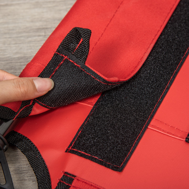 MCL Raised Dog Bed Cat Elevated Lifted Portable Camping w/ Metal Frame Black and Red (Medium)