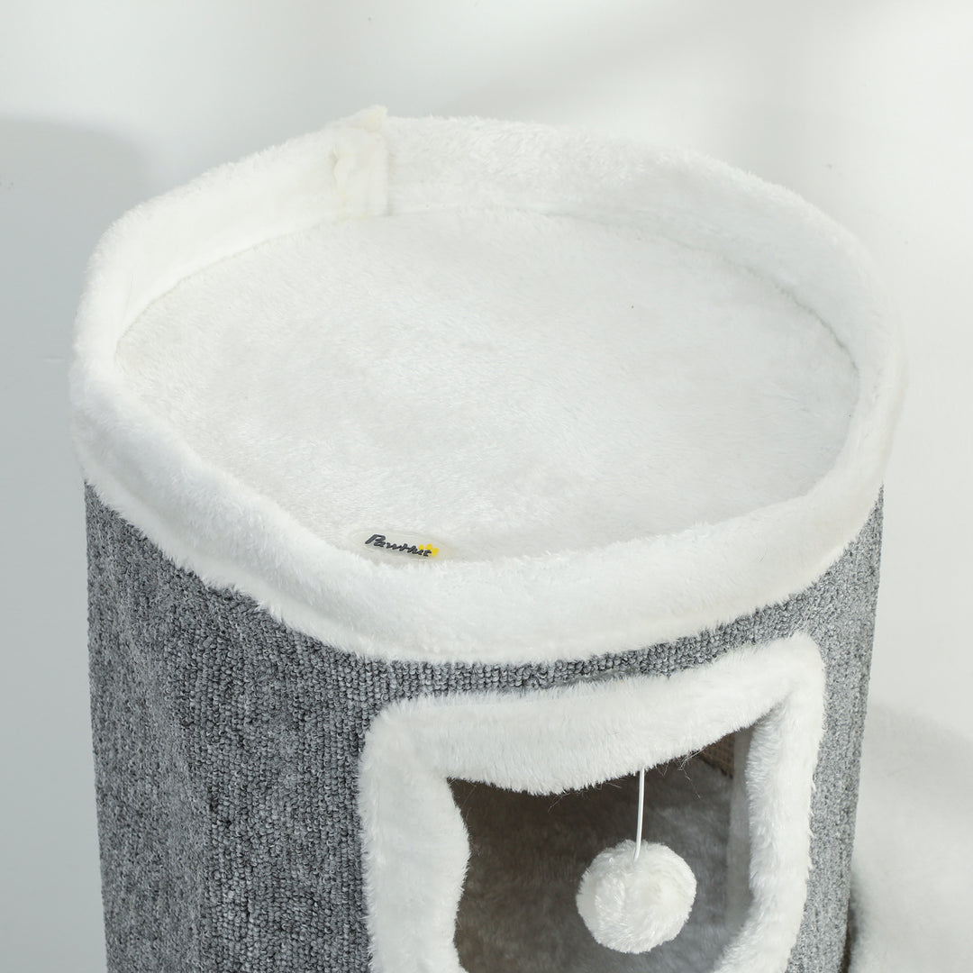 101 cm Cat Tree with Sisal Scratching Posts, 3 Barrel Condos, 3 Platfo
