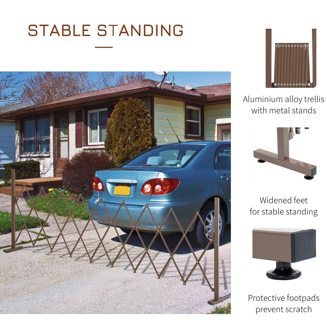 MCL Expanding Trellis Fence Freestanding Movable Fence Foldable Garden Screen Panel Aluminum, 300cm x 103.5 cm, Dark Brown