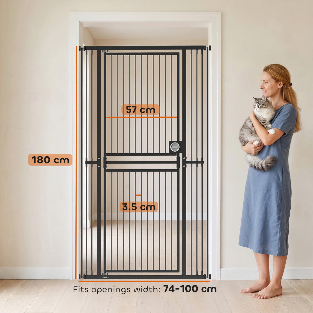 180cm Extra Tall Cat Gate, Adjustable Pet Gate with 74-100 cm Wide - view 3