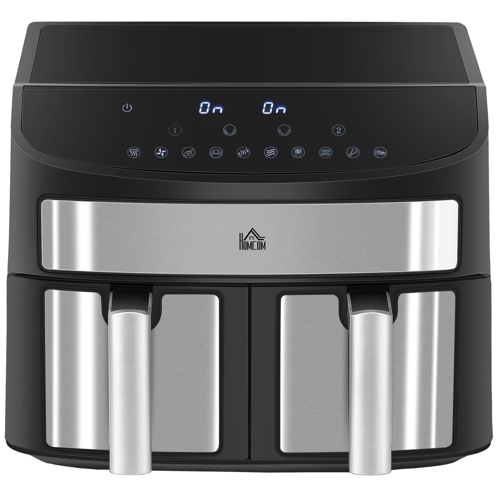 Dual Zone Air Fryer, 10-in-1 8L with Sync Cook & Sync Finish, 60-Minute Timer for Oil Free & Low Fat Cooking, 2400W