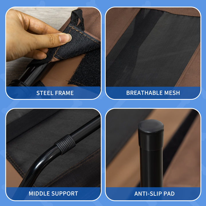 MCL Raised Dog Bed Cooling Elevated Pet Cot with Breathable Mesh for Indoor Outdoor Use Brown, XX Large, 122 x 92 x 23cm