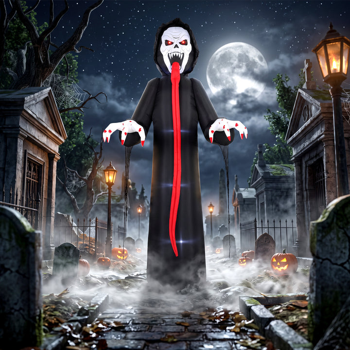 10 FT Halloween Inflatable Skeleton, Scary Halloween Decoration with B