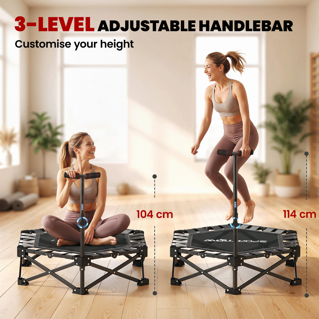 42" Foldable Mini Trampoline, One-Step Fold &amp; Open, Rebounder Trampoli