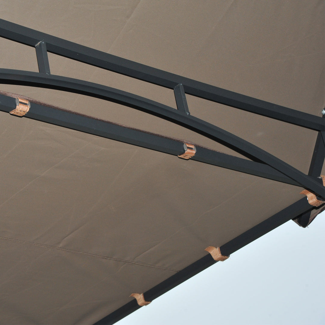 2.4 x 1.5 m (8' x 5') Grill Gazebo Canopy with Extendable Side Awnings, Outdoor BBQ Gazebo Shelter with 2 Side Shelves for Garden, Patio, Barbecue, Picnic, Coffee