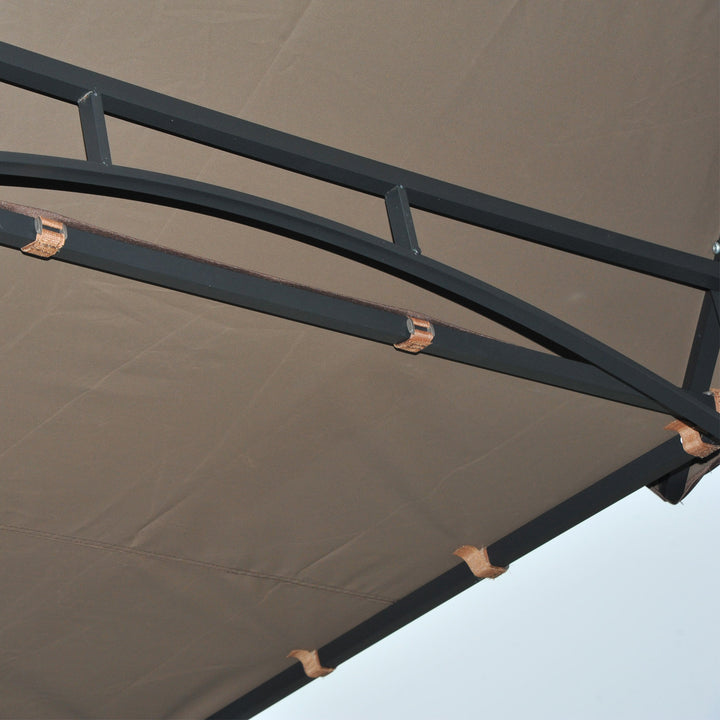 2.4 x 1.5 m (8' x 5') Grill Gazebo Canopy with Extendable Side Awnings, Outdoor BBQ Gazebo Shelter with 2 Side Shelves for Garden, Patio, Barbecue, Picnic, Coffee