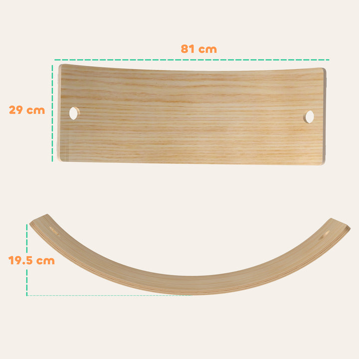 Kids Wooden Balance Board with Rope, Wooden Wobble Board with Felt for Sensory Play, for Toddler 3-6 Years Old
